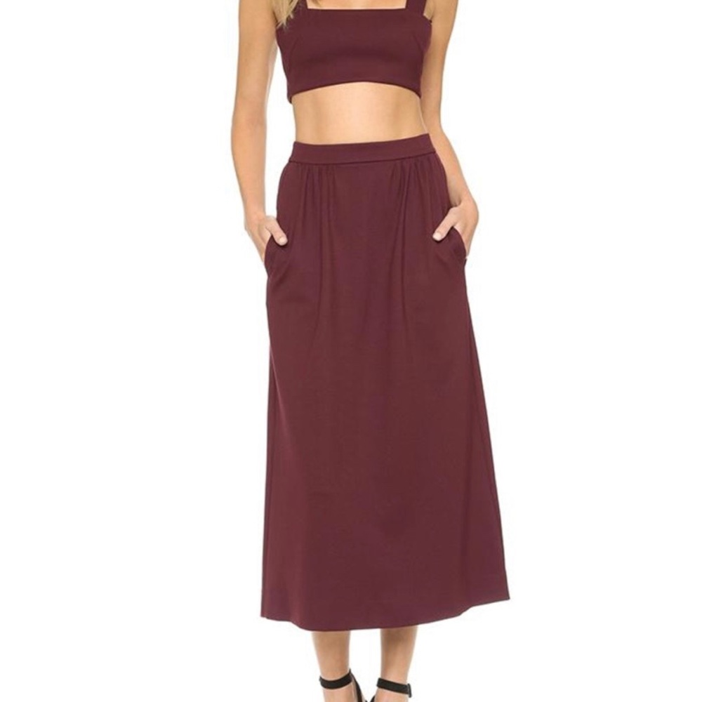 Torn by Ronny Kobo Glory Bordeaux Skirt